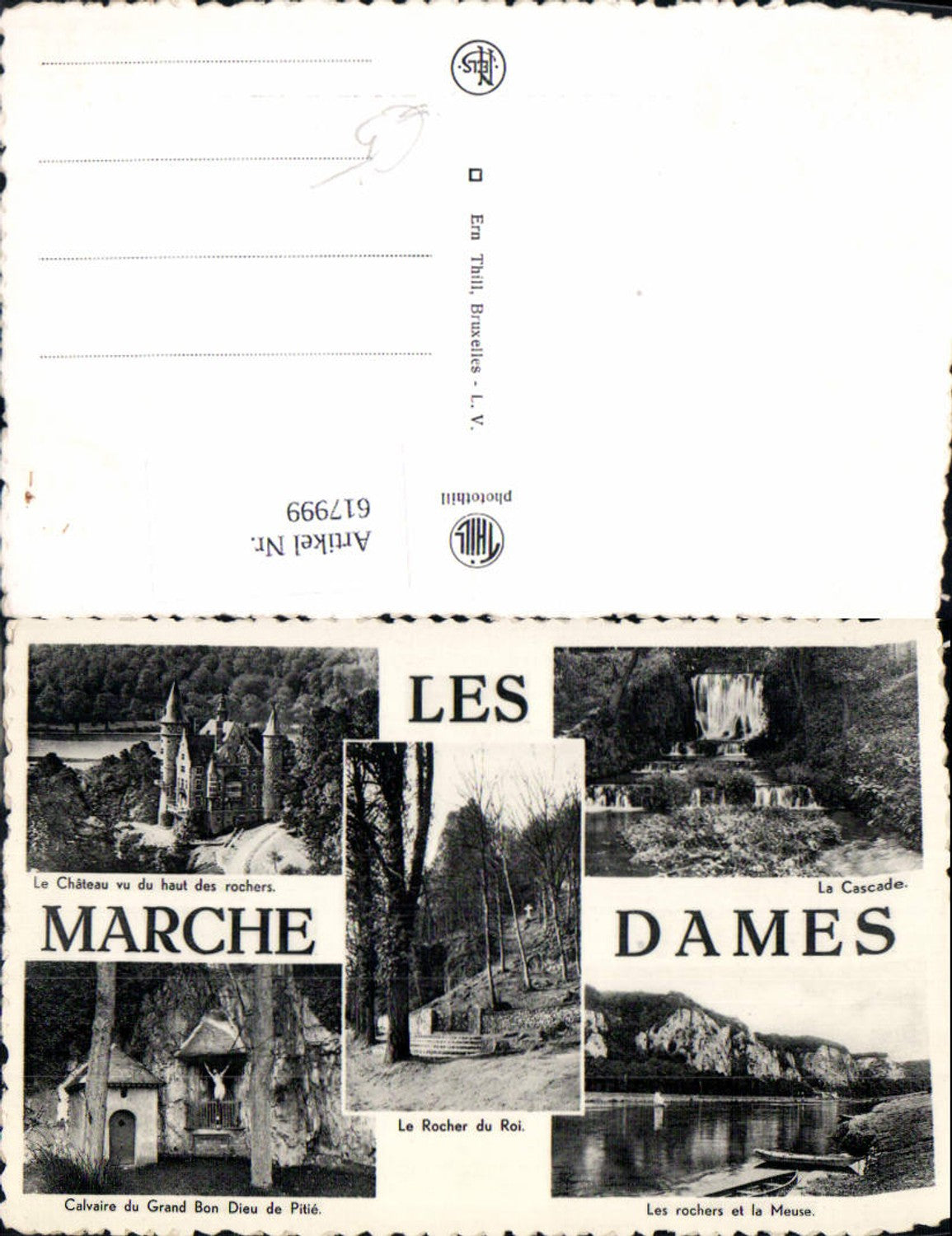 617999,Mehrbild Ak Marche-les-Dames La Cascade Le Chateau Belgium