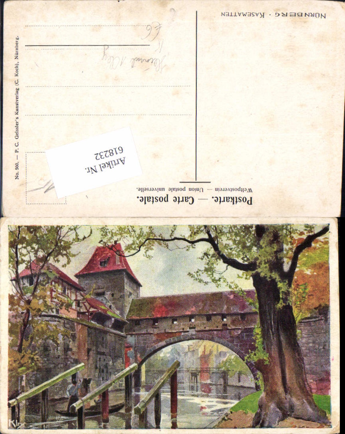 618232,Artist Lithograph Heinrich Kley Nuremberg Casemates