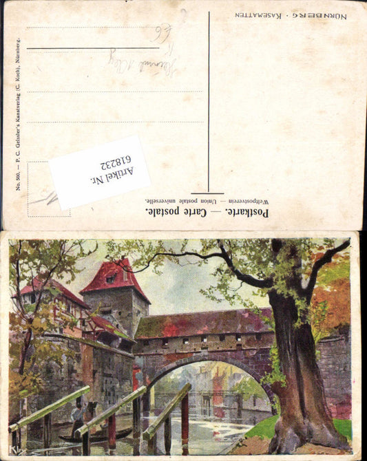 618232,Artist Lithograph Heinrich Kley Nuremberg Casemates