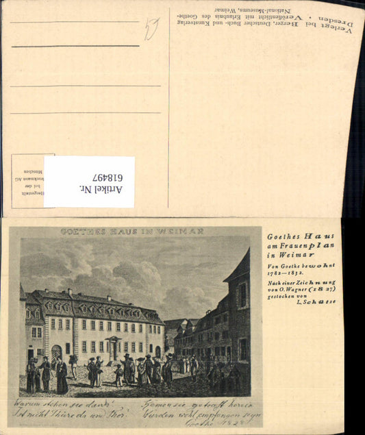 618497,After a drawing by O. Wagner, Weimar, Goethe's House on Frauenplan