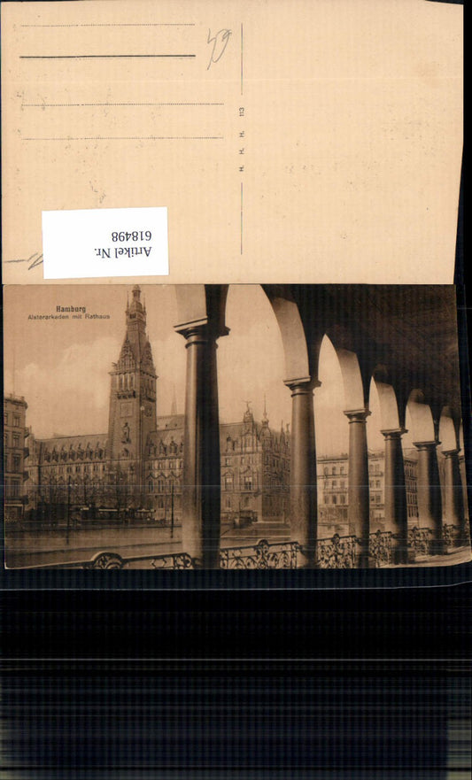 618498,Hamburg Alsterarkaden m. Rathaus