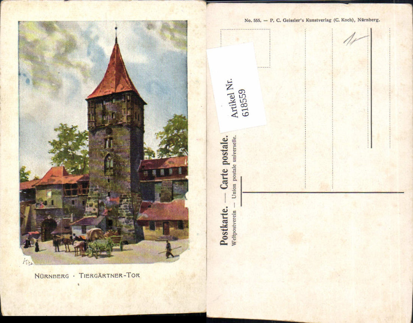618559,Künstler AK Heinrich Kley Nürnberg Tiergärtner Tor