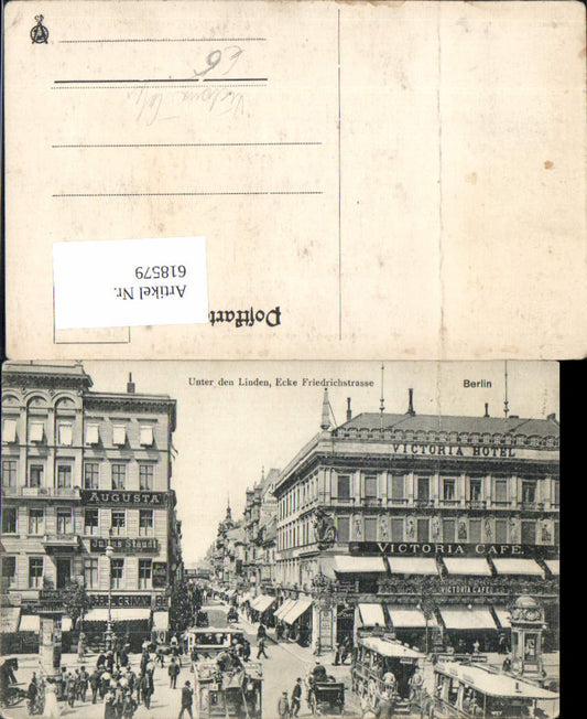 618579,Berlin Unter den Linden Ecke Friedrichstrasse Victoria Cafe Tram Tramway