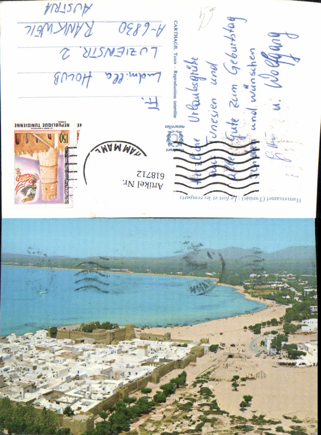 618712,Hammamet Tunisie Le fort et les remparts Strand