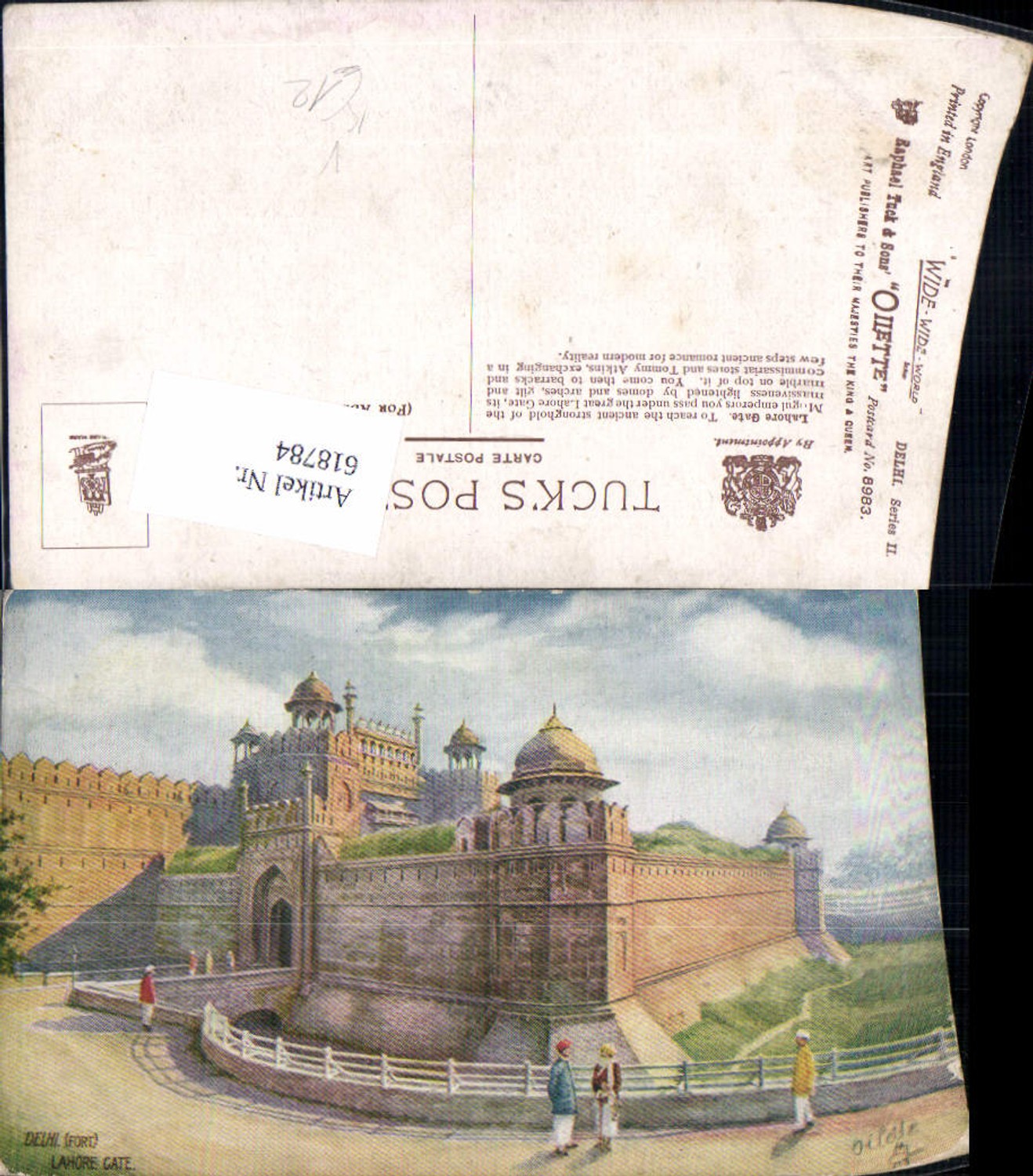 618784,Künstler Ak Delhi Fort Lahore Gate India pub Raphael Tuck Sons 8983