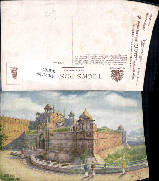 618784,Künstler Ak Delhi Fort Lahore Gate India pub Raphael Tuck Sons 8983