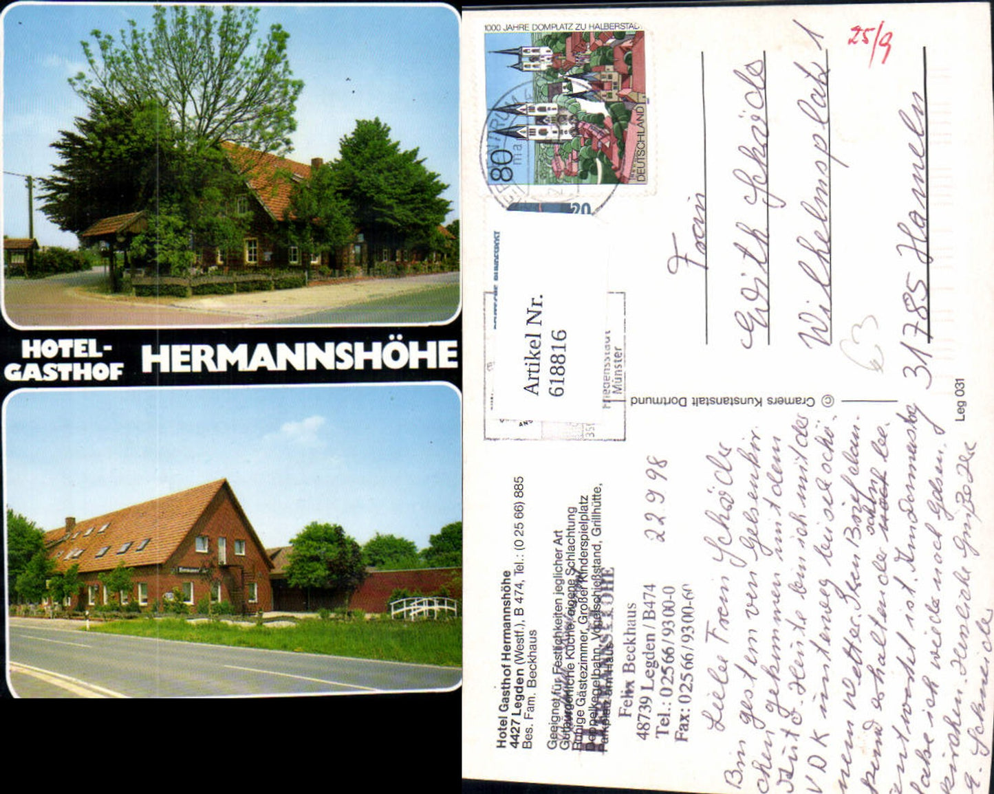 618816,Mehrbild Ak Legden Westfalen Hotel Gasthof Hermannshöhe