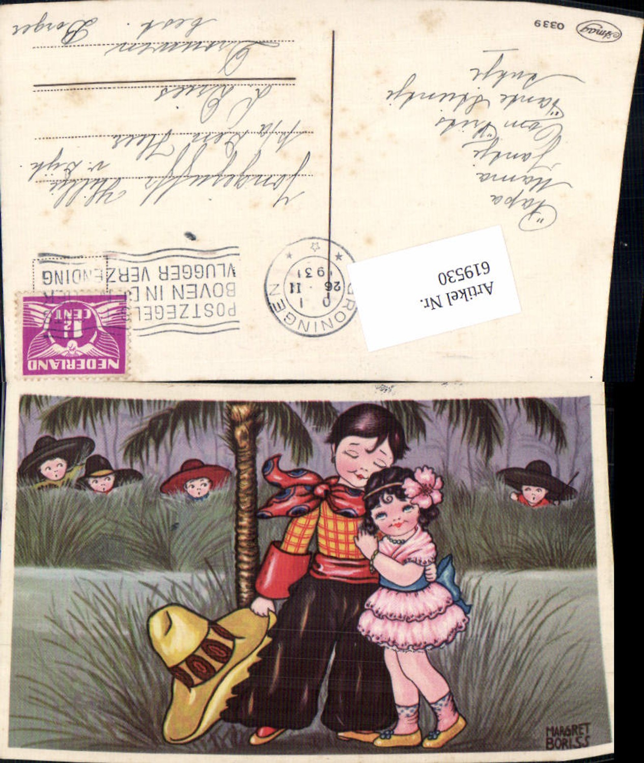 619530,Künstler AK Margret Boriss Liebe Kinder Mexico Mexiko