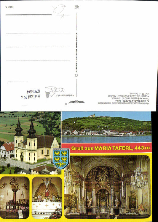 620894,Mehrbild Ak Maria Taferl Wallfahrtskirche Kirche pub Alpine Luftbild 1052A