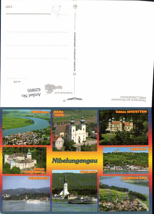 620895,Mehrbild Ak Nibelungengau Maria Taferl Ybbs Donau Marbach pub Alpine Luftbild 3557