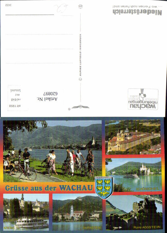 620897,Mehrbild Ak Wachau Stift Melk Ruine Aggstein Fahrrad Radfahren