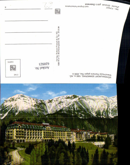 620923,Semmering-Kurort Semmering Grand Hotel Panhans geg. Rax