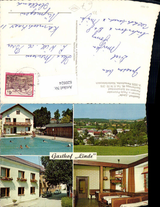 620924,Mehrbild Ak Ferschnitz Gasthof Linde Freibad VW Käfer