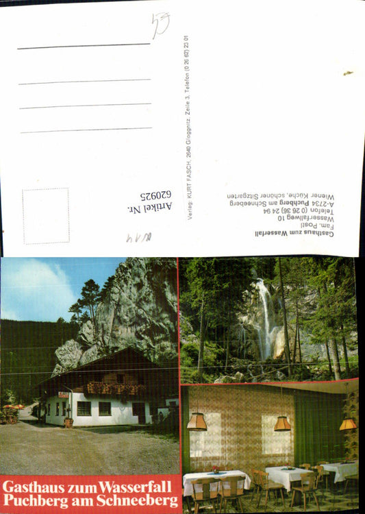 620925,Mehrbild Ak Puchberg a. Schneeberg Gasthaus zum Wasserfall