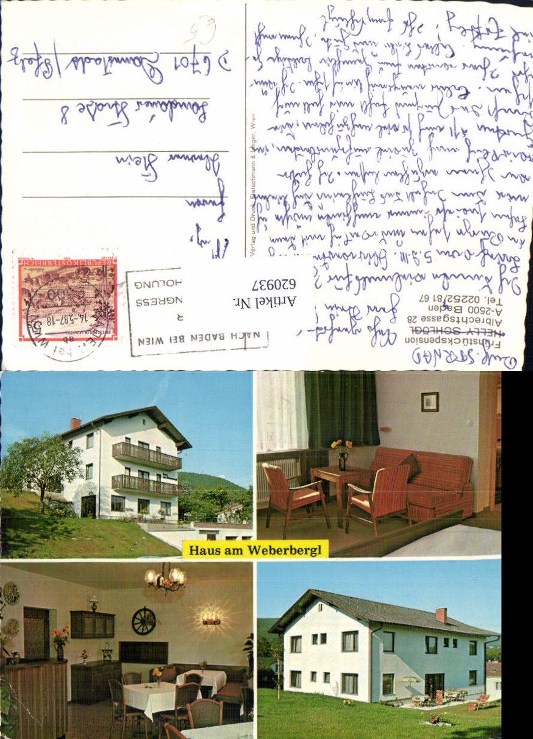 620937,Mehrbild Ak Baden Frühstückspension Haus a. Weberbergl