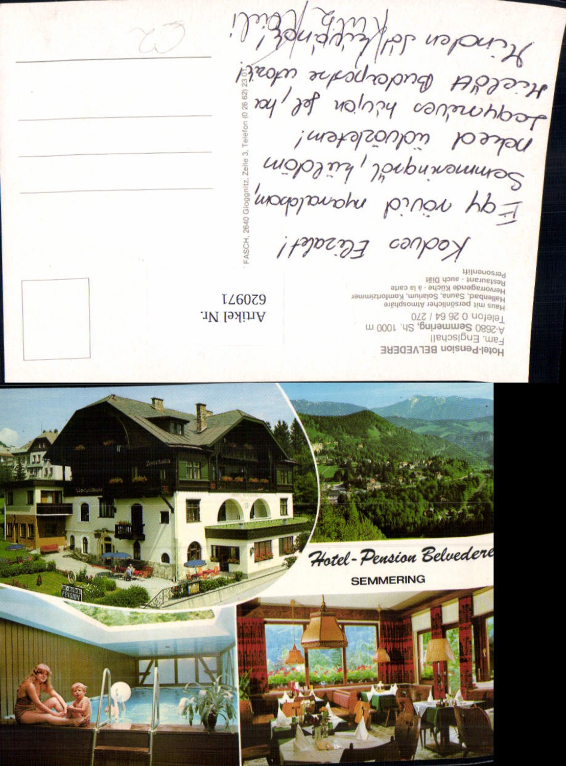 620971,Mehrbild Ak Semmering-Kurort Semmering Hotel Pension Belvedere