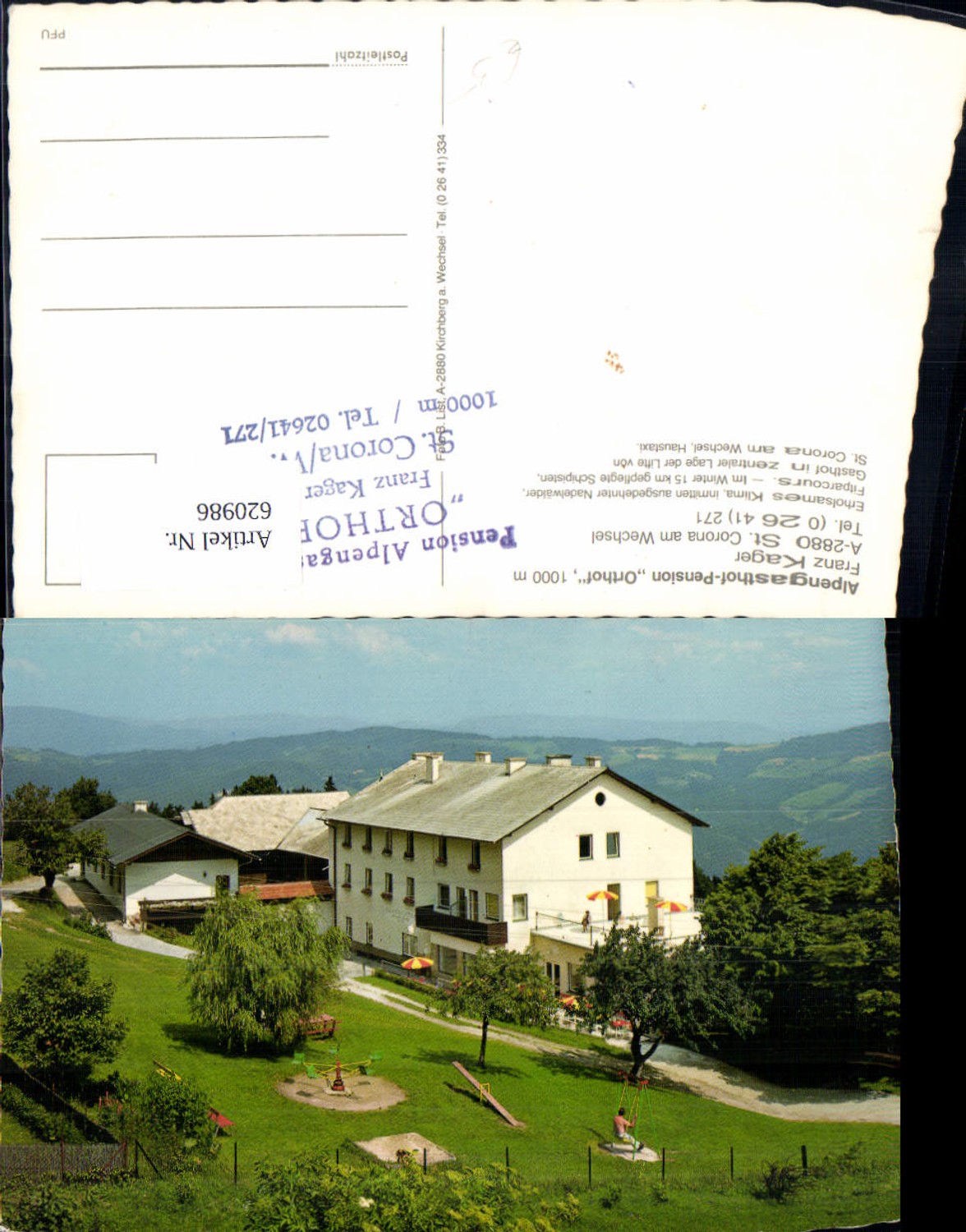 620986,St Corona a. Wechsel Alpengasthof Pension Orthof
