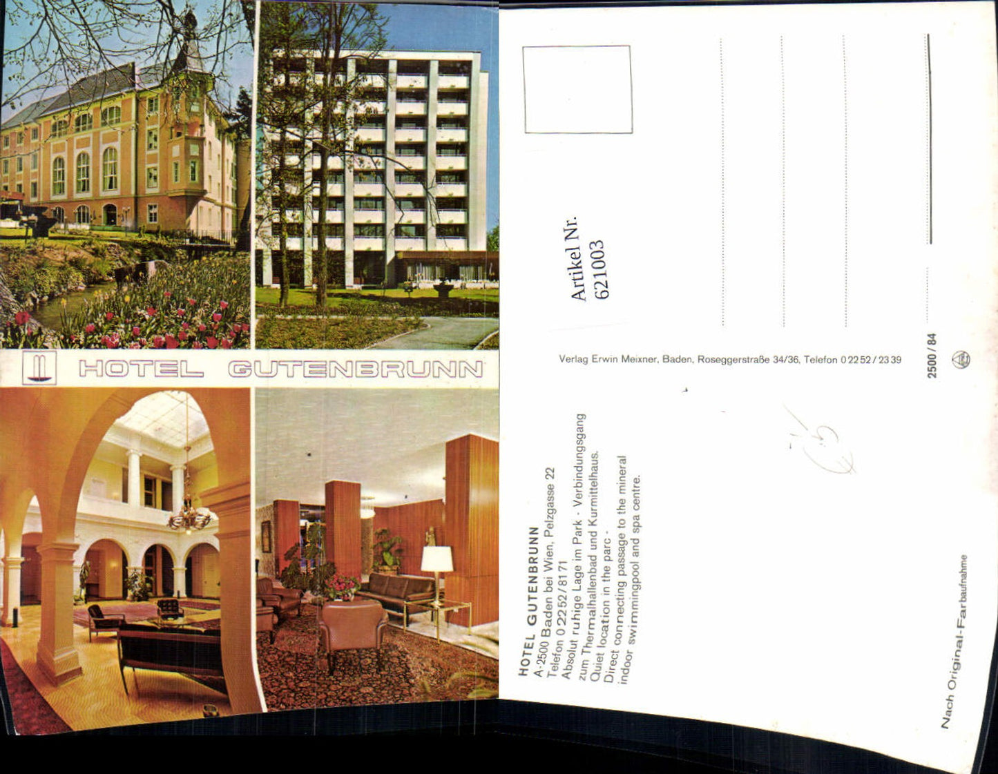 621003,Mehrbild Ak Baden b. Wien Hotel Gutenbrunn