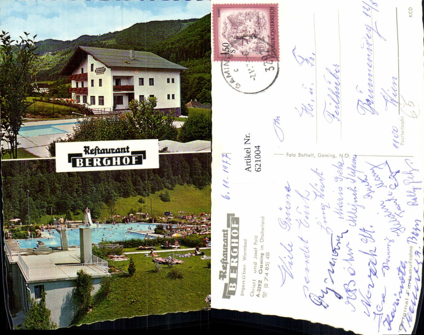 621004,Mehrbild Ak Gaming i. Ötscherland Restaurant Berghof