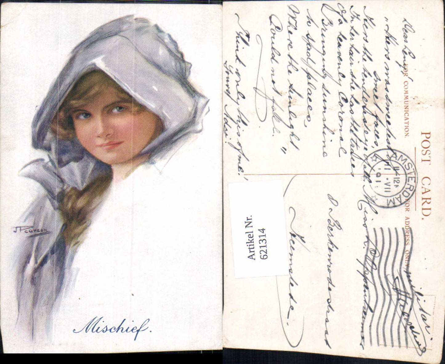 621314,tolle Künstler AK S. Pearson Mädchen Portrait Glamour
