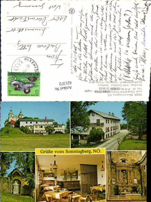 621372,Mehrbild Ak Sonntagberg Gasthof Pension Lagler Kirche Gasthaus Altar Rosenau am Sonntagberg