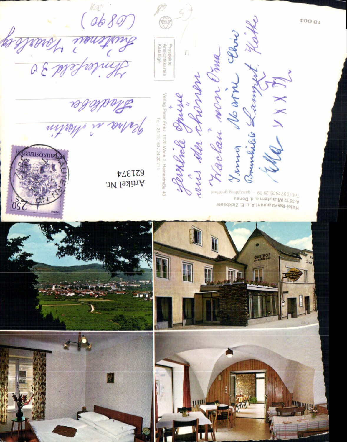 621374,Mehrbild Ak Mautern an der Donau Restaurant Zickbauer