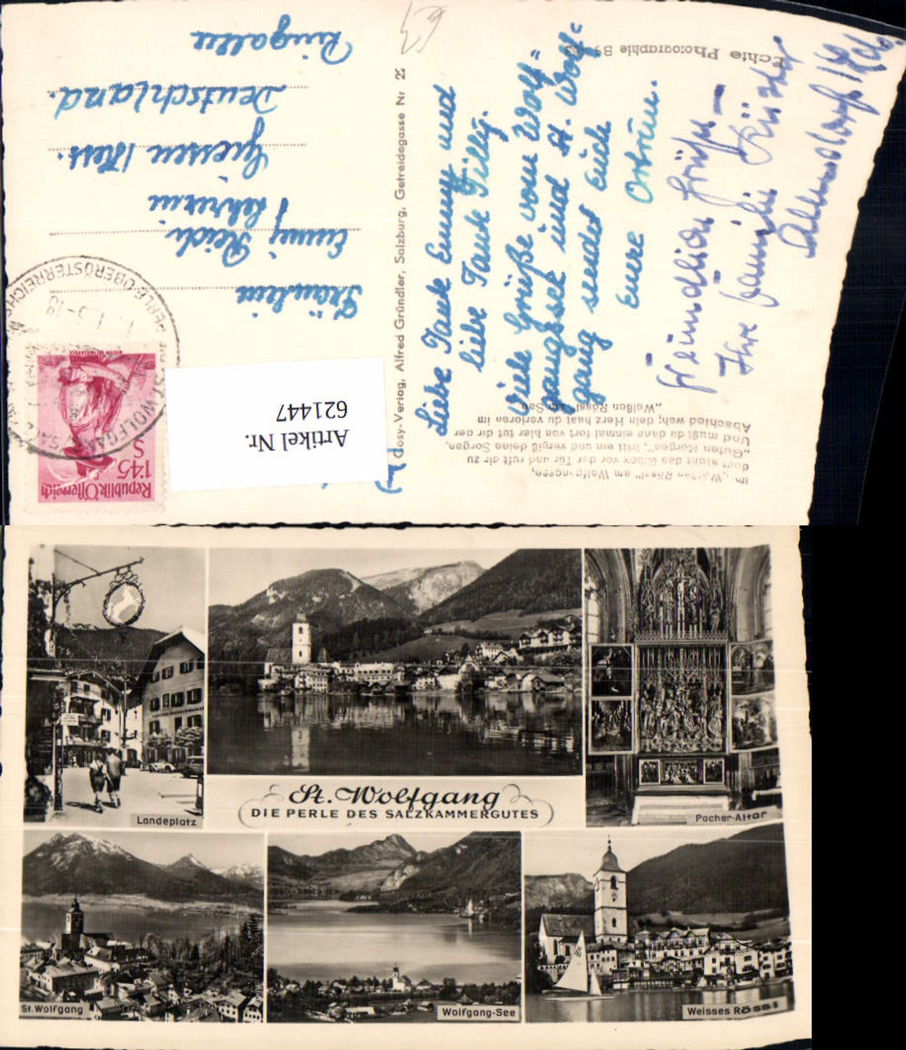 621447,Mehrbild Ak Sankt Wolfgang im Salzkammergut Landeplatz Pacher-Altar Weisses Rössl