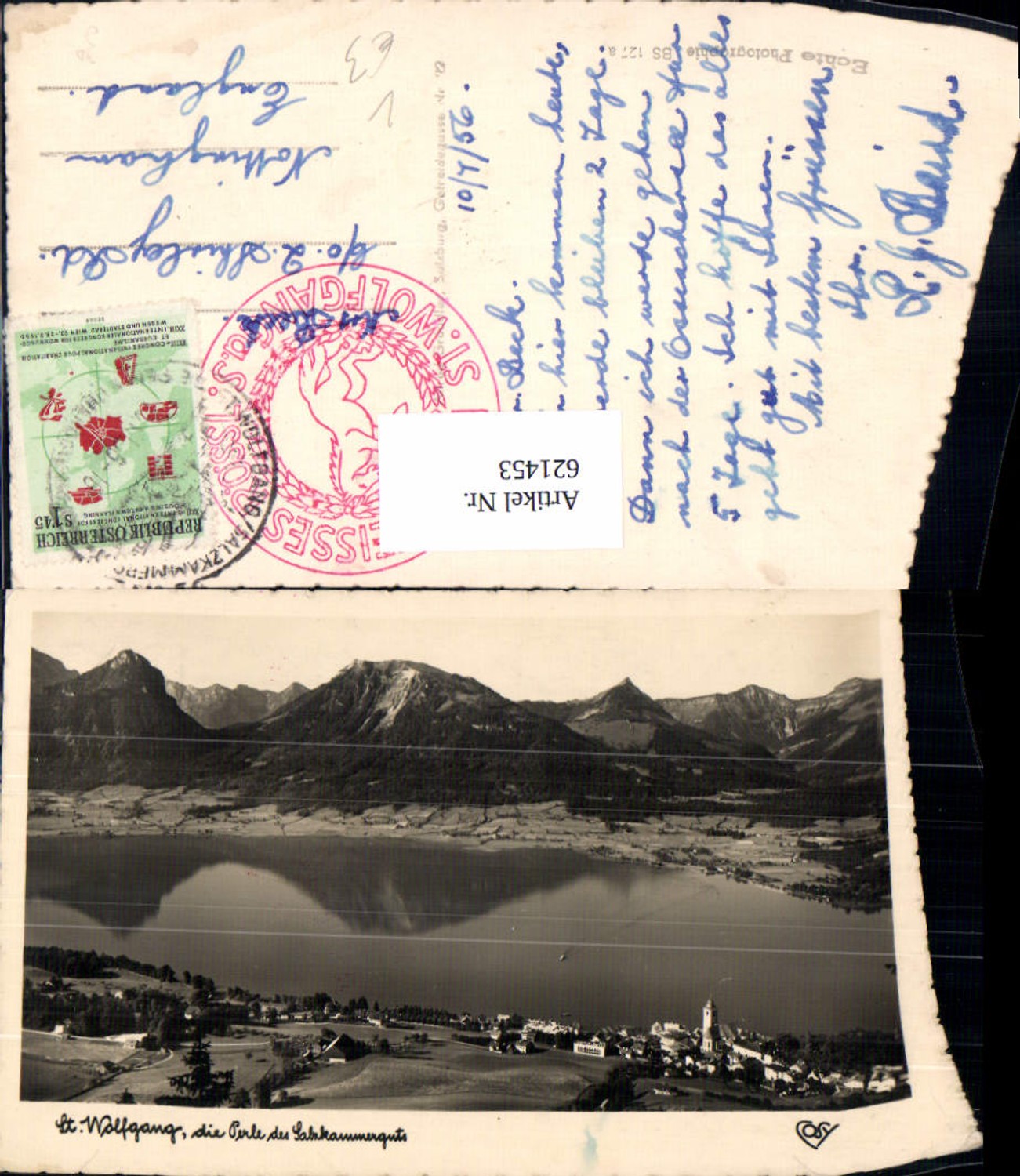 621453,Foto Ak Sankt Wolfgang im Salzkammergut Totale pub Cosy