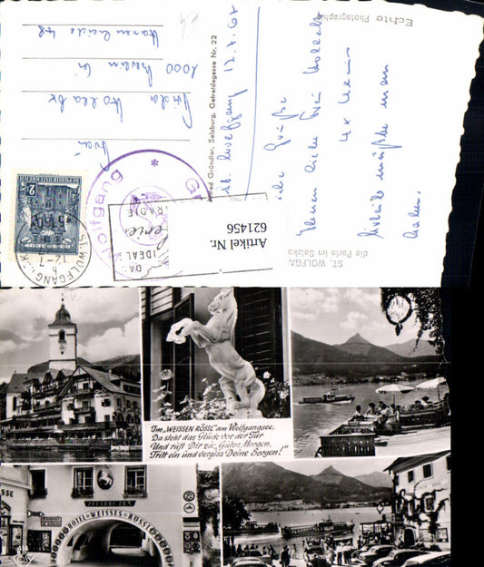 621456,Mehrbild Ak Sankt Wolfgang im Salzkammergut Zufahrt Weisses Rössl Schiff Dampfer