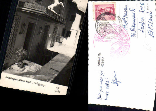 621482,Foto Ak Sankt Wolfgang im Salzkammergut Hoteleingang Weisses Rössl