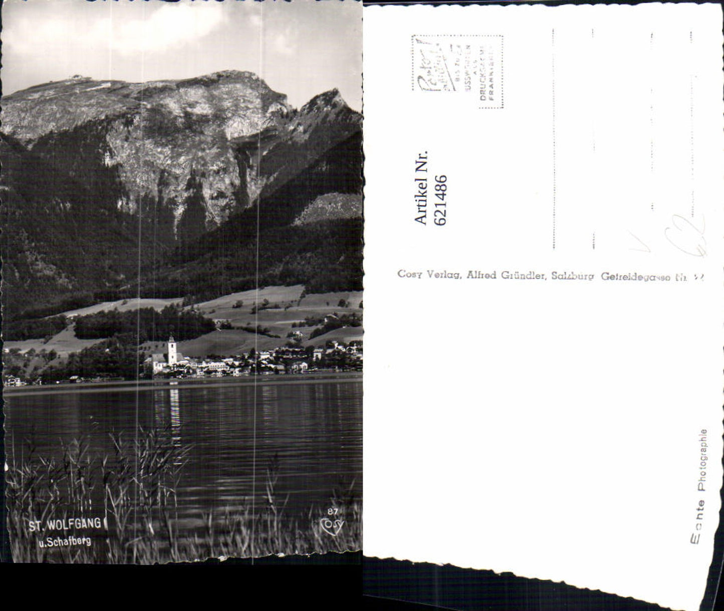 621486,Foto Ak Sankt Wolfgang im Salzkammergut u. Schafberg pub Cosy 87