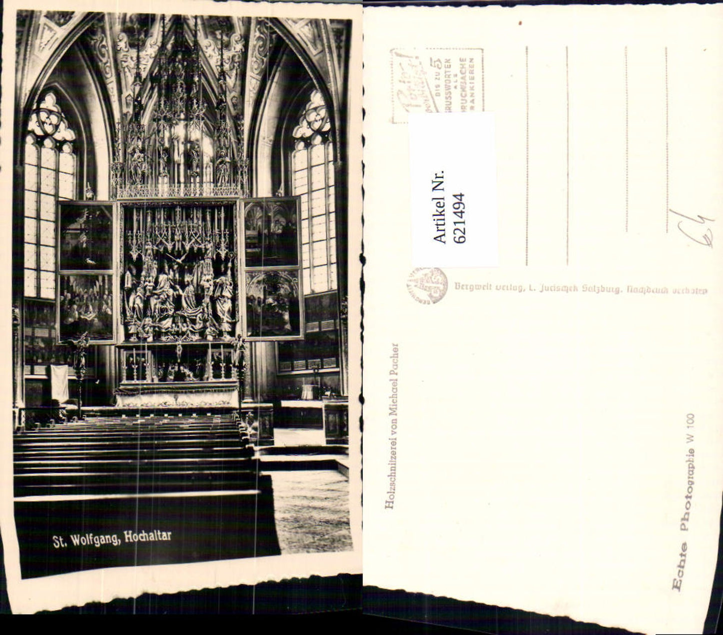 621494,Foto Ak Sankt Wolfgang im Salzkammergut Pacher Altar Hochaltar Kirche Innenansicht