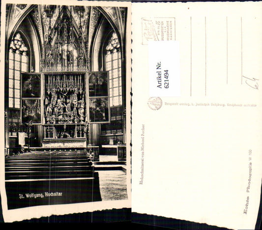 621494,Foto Ak Sankt Wolfgang im Salzkammergut Pacher Altar Hochaltar Kirche Innenansicht