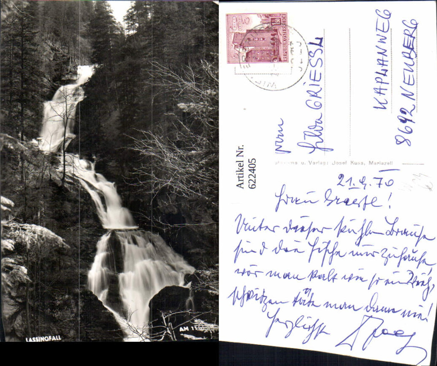 622405,Foto Ak Lassingfall Wasserfall Langseitenrotte Annaberg