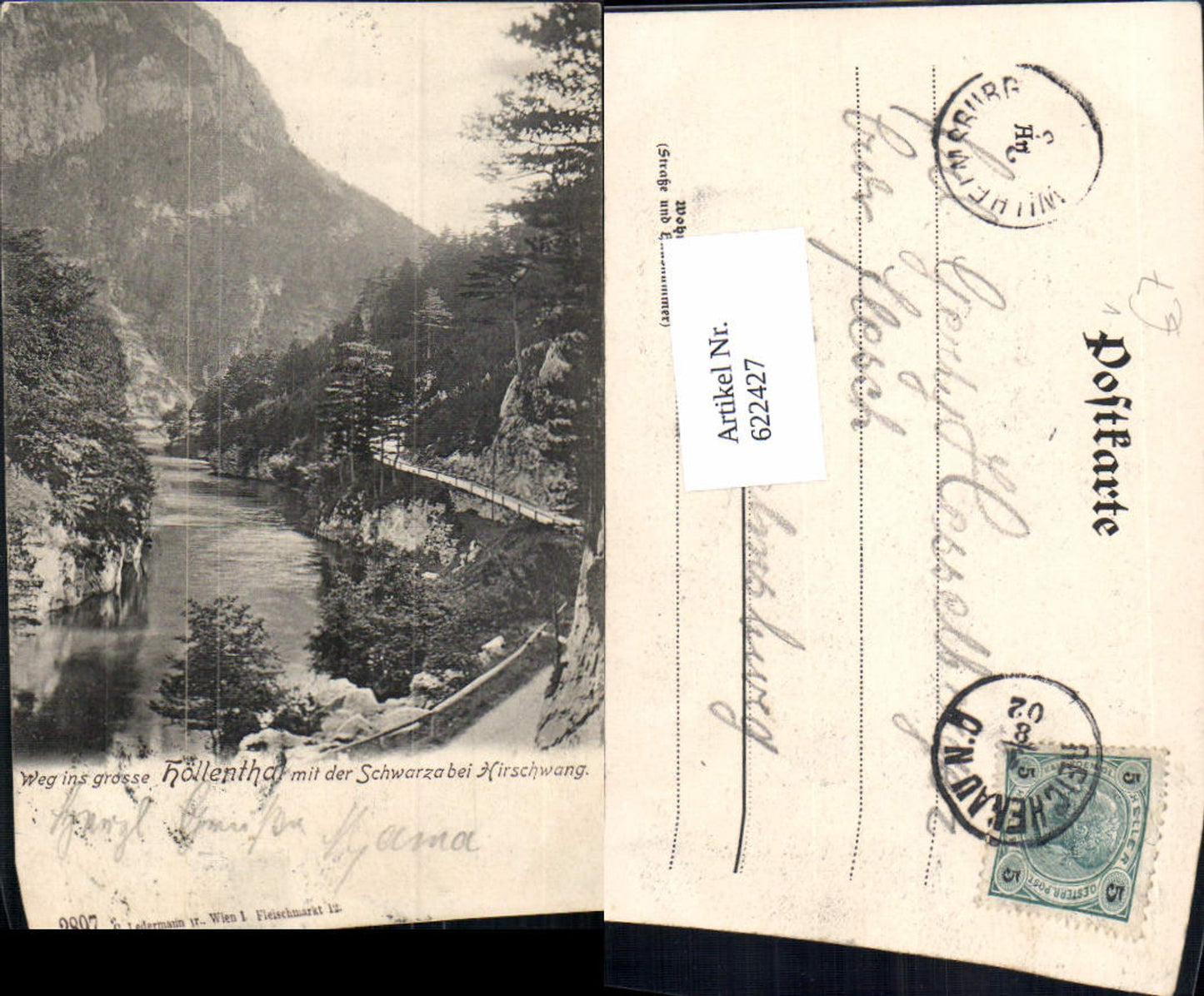 622427,Weg ins grosse Höllental m. Schwarza b. Hirschwang Reichenau an der Rax pub C. Ledermann 2897