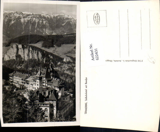 622431,Foto Ak Semmering Südbahnhotel m. Raxalpe Semmering-Kurort