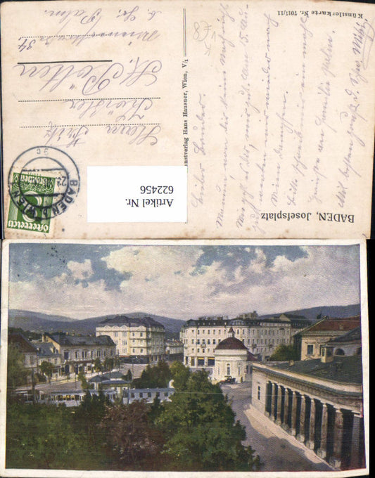 622456,Künstler Ak Baden Josefsplatz pub Hans Hausner 7017/11