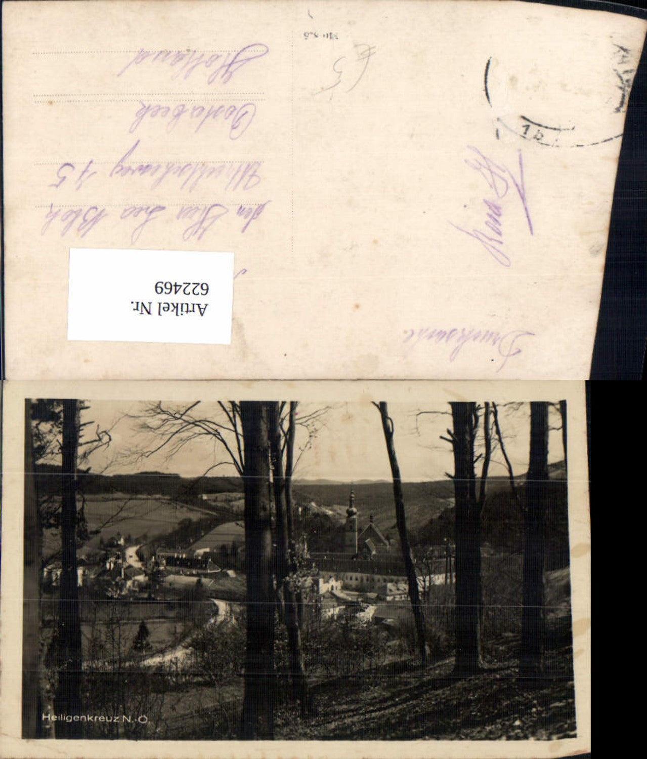 622469,Foto Ak Heiligenkreuz im Wienerwald Ansicht m. Kirche