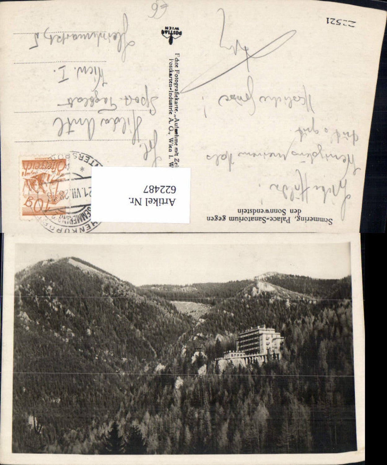 622487,Semmering-Kurort Palace-Sanatorium geg. d. Sonnwendstein