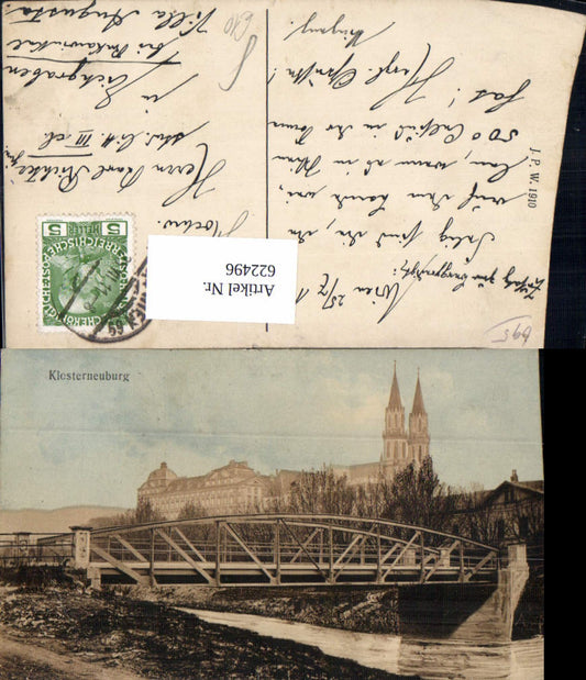 622496,Klosterneuburg Stift u. Brücke i. Vordergrund