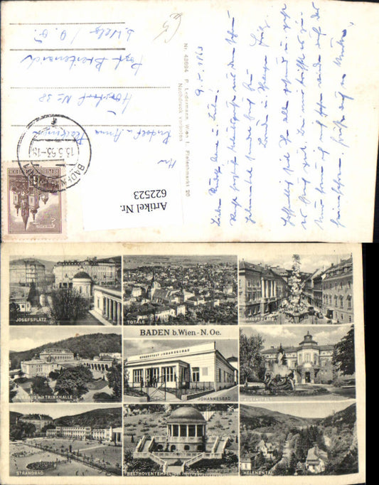 622523,Mehrbild Ak Baden b. Wien Josefsplatz Hauptplatz Kuranstalt Helenental