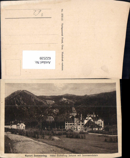 622539,Semmering-Kurort Hotel Erzherzog Johann m. Sonnwendstein