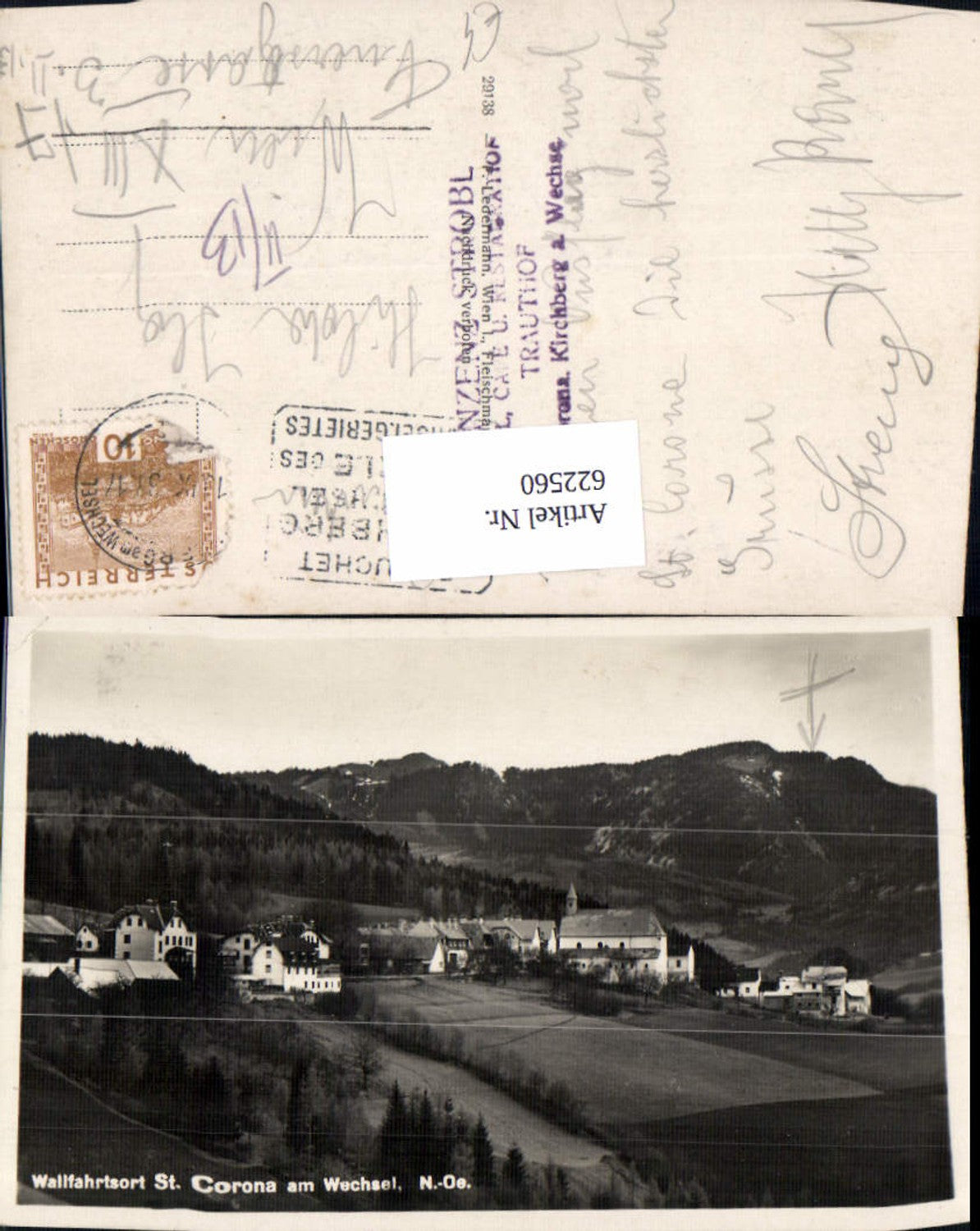 622560,Foto Ak Wallfahrtsort St Corona a. Wechsel Ansicht