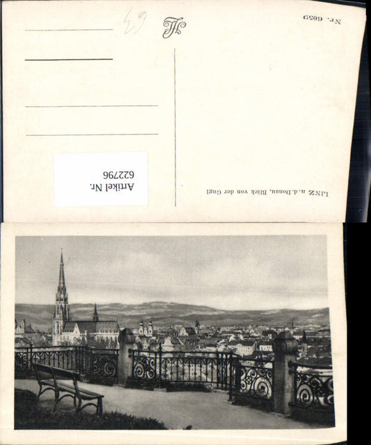 622796,Foto Ak Linz a. d. Donau Blick v. d. Gugl
