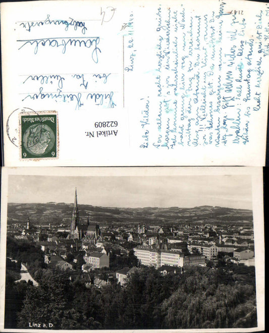 622809,Foto Ak Linz a. d. Donau Ansicht m. Dom