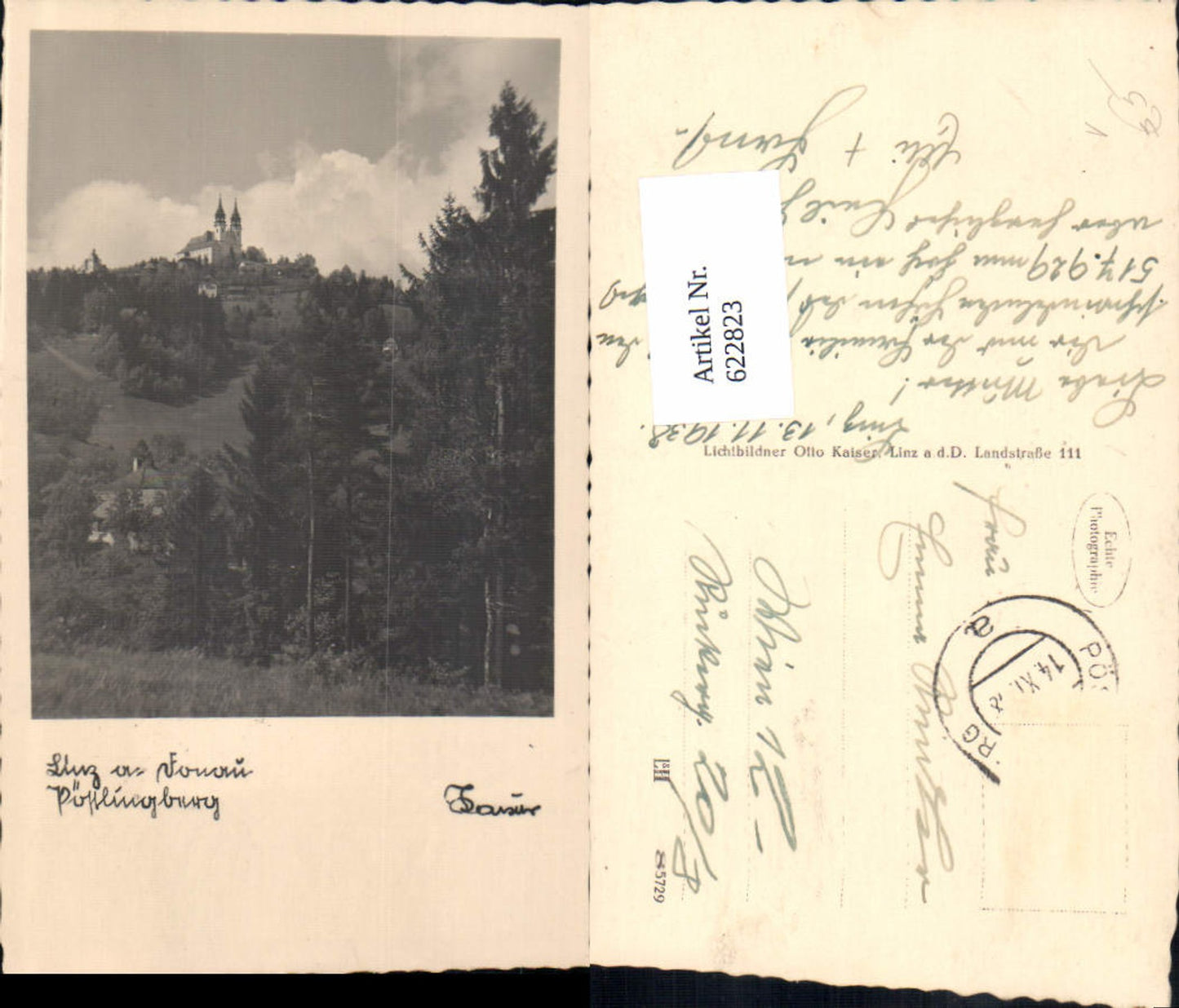 622823,Foto Ak Linz a. d. Donau Pöstlingberg Kirche pub Otto Kaiser