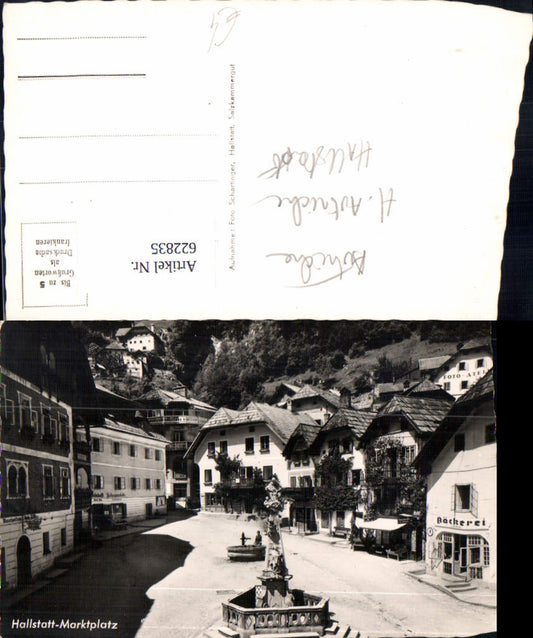 622835,Foto Ak Hallstatt Marktplatz Brunnen