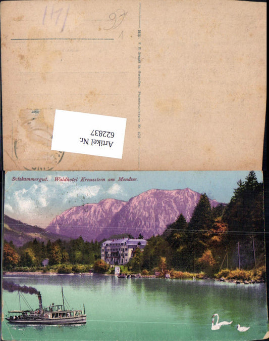 622837,Sankt Gilgen Waldhotel Kreuzstein Mondsee Schiff Dampfer pub F. E. Brandt 473