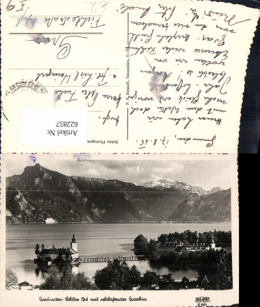 622857,Foto Ak Gmunden Schloss Ort m. Schlafender Griechin pub Brandt Z 631