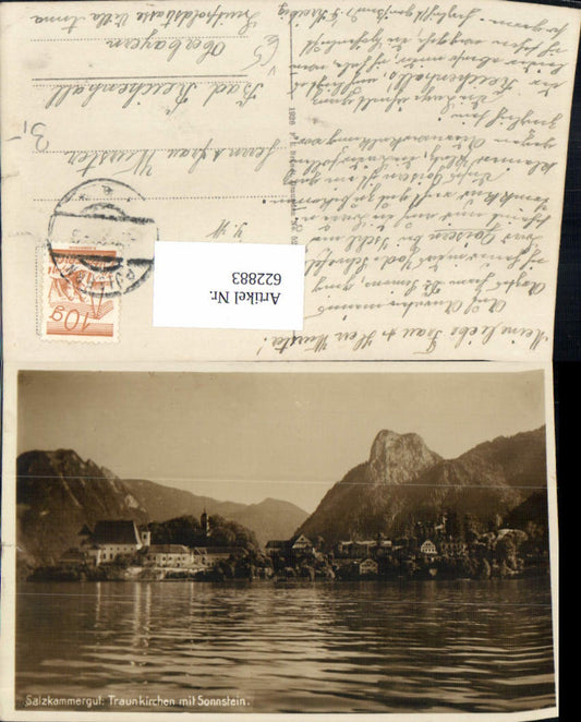 622883,Foto Ak Salzkammergut Traunkirchen m. Sonnstein pub F. E. Brandt 5273